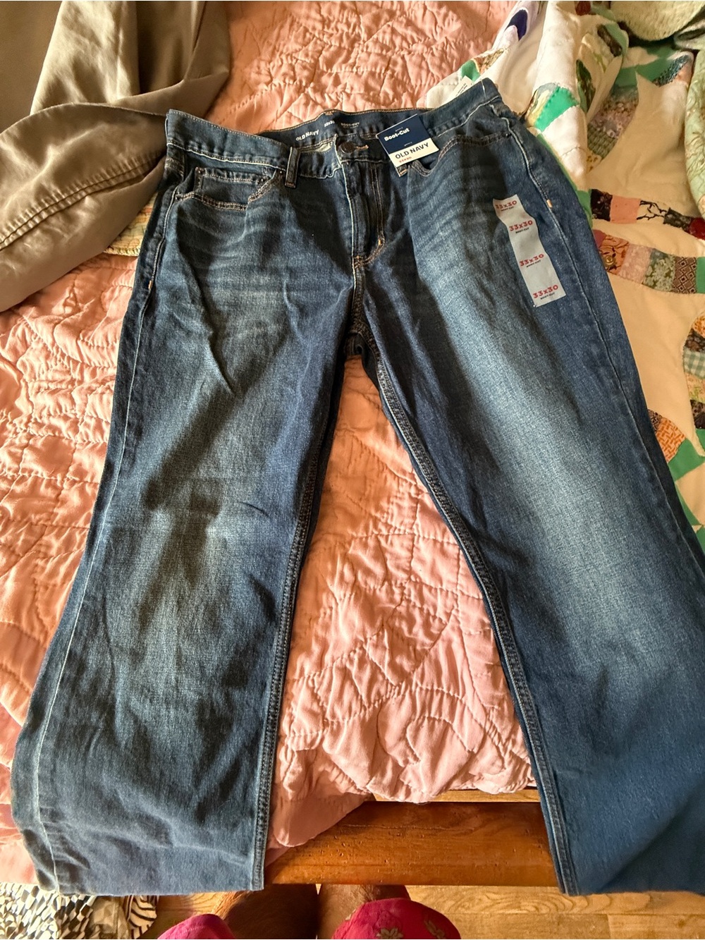 Old Navy Blue Boot-Cut Jeans with Contrast Stitching
